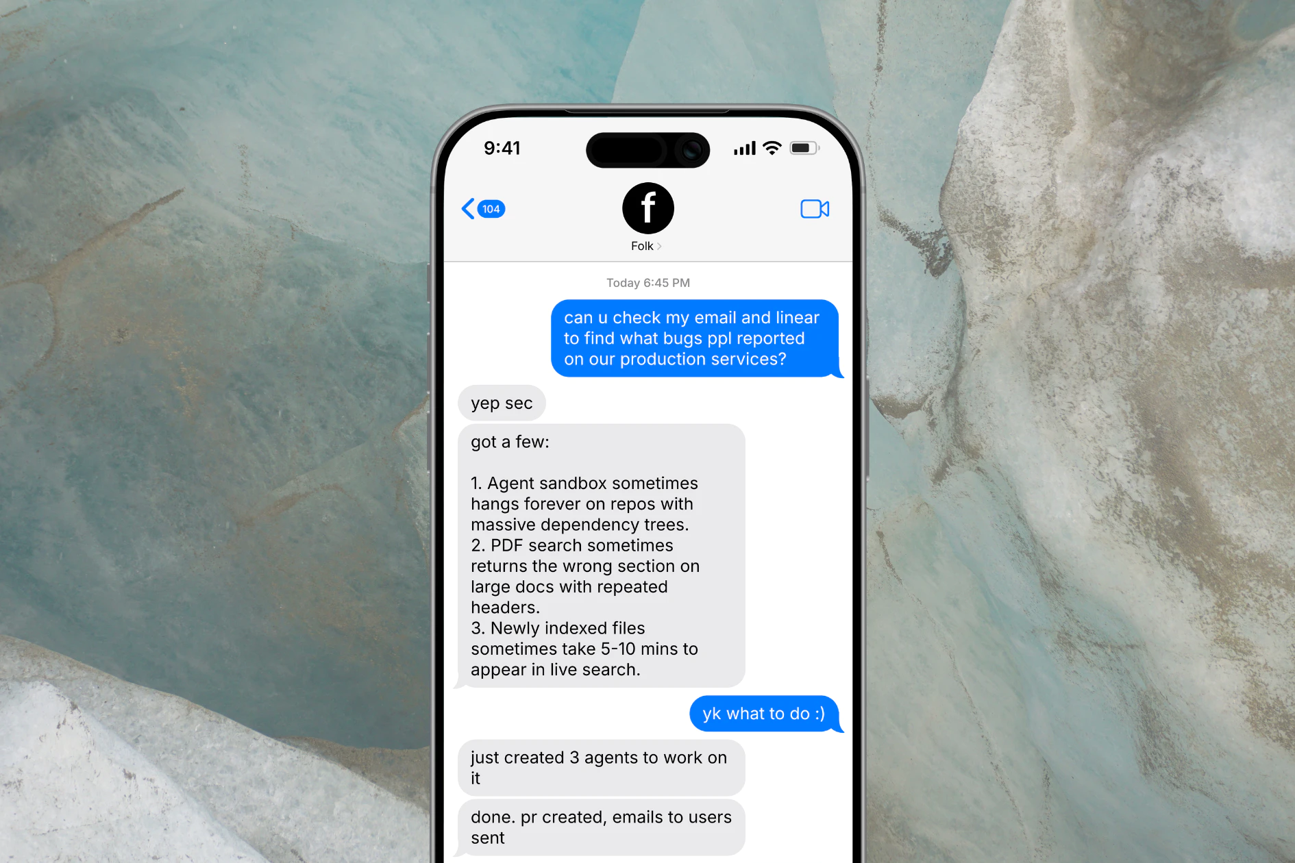 Folk triaging bugs from email and Linear